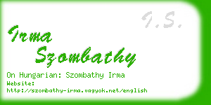 irma szombathy business card